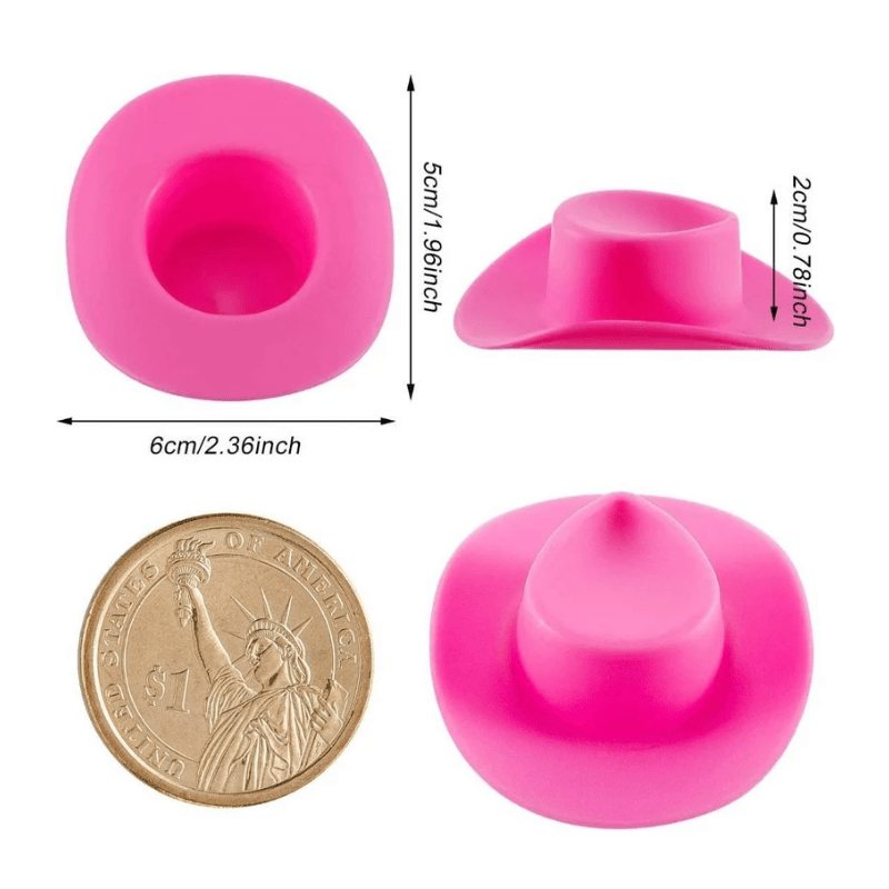 10Pcs Mini Cowboy Hat Plastic Dollhouse Decoration Gnome Plates Mini Cap
