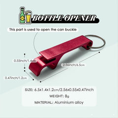 4pcs Mini Beer Bottle Opener Key Chain Ring Hanging Ornaments