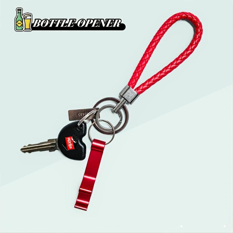 4pcs Mini Beer Bottle Opener Key Chain Ring Hanging Ornaments