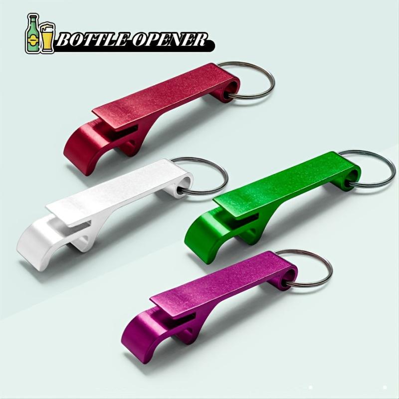 4pcs Mini Beer Bottle Opener Key Chain Ring Hanging Ornaments