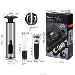 Wine Opener 4Pcs Gift Set - Foil Cutter, Stoppers, Aerator, Pourer