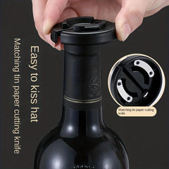 Wine Opener 4Pcs Gift Set - Foil Cutter, Stoppers, Aerator, Pourer