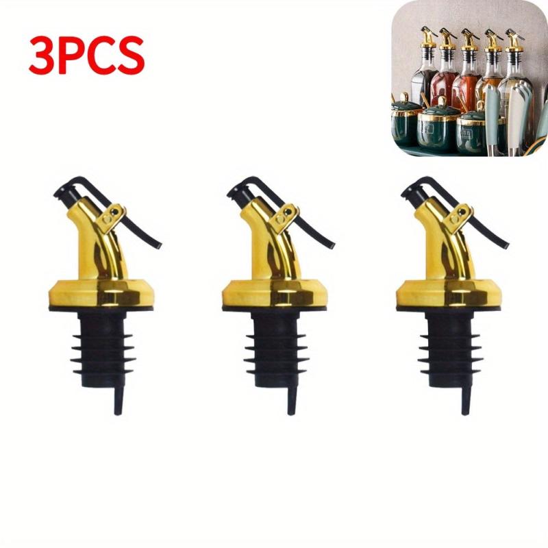 3pcs Wine Pourers With Caps Home Bar Pub Club Restaurant Use Summer