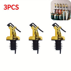3pcs Wine Pourers With Caps Home Bar Pub Club Restaurant Use Summer