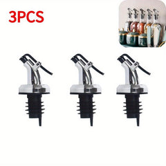 3pcs Wine Pourers With Caps Home Bar Pub Club Restaurant Use Summer