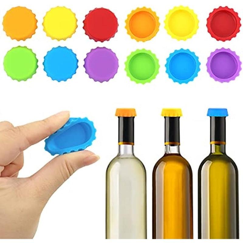 18pcs Silicone Reusable Beer Bottle Caps For Home Brewing Wine Soda Bottles