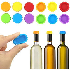 18pcs Silicone Reusable Beer Bottle Caps For Home Brewing Wine Soda Bottles