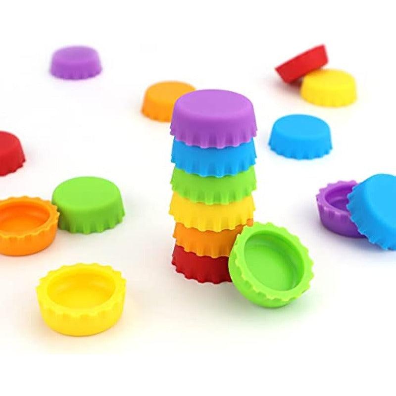 18pcs Silicone Reusable Beer Bottle Caps For Home Brewing Wine Soda Bottles