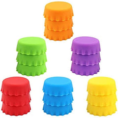 18pcs Silicone Reusable Beer Bottle Caps For Home Brewing Wine Soda Bottles