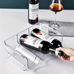 Transparent PET Wine Rack, Fridge Storage Organizer