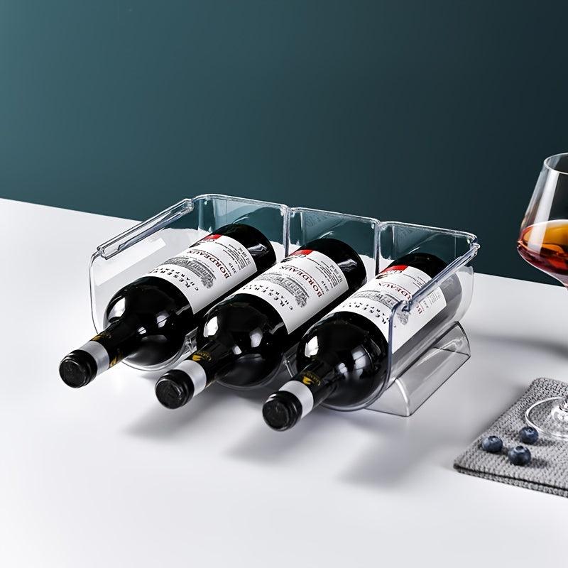 Transparent PET Wine Rack, Fridge Storage Organizer