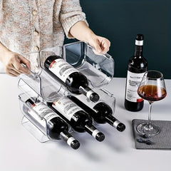 Transparent PET Wine Rack, Fridge Storage Organizer