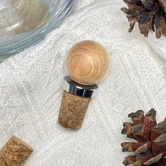 Wooden Sphere Wine Cork Bottle Stopper Drink Saver for Home Bar Pub Club
