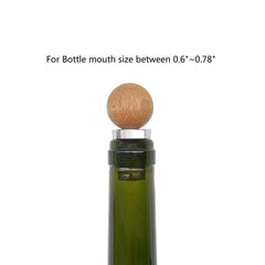 Wooden Sphere Wine Cork Bottle Stopper Drink Saver for Home Bar Pub Club