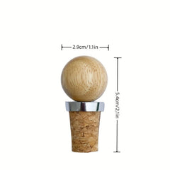 Wooden Sphere Wine Cork Bottle Stopper Drink Saver for Home Bar Pub Club