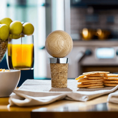 Wooden Sphere Wine Cork Bottle Stopper Drink Saver for Home Bar Pub Club