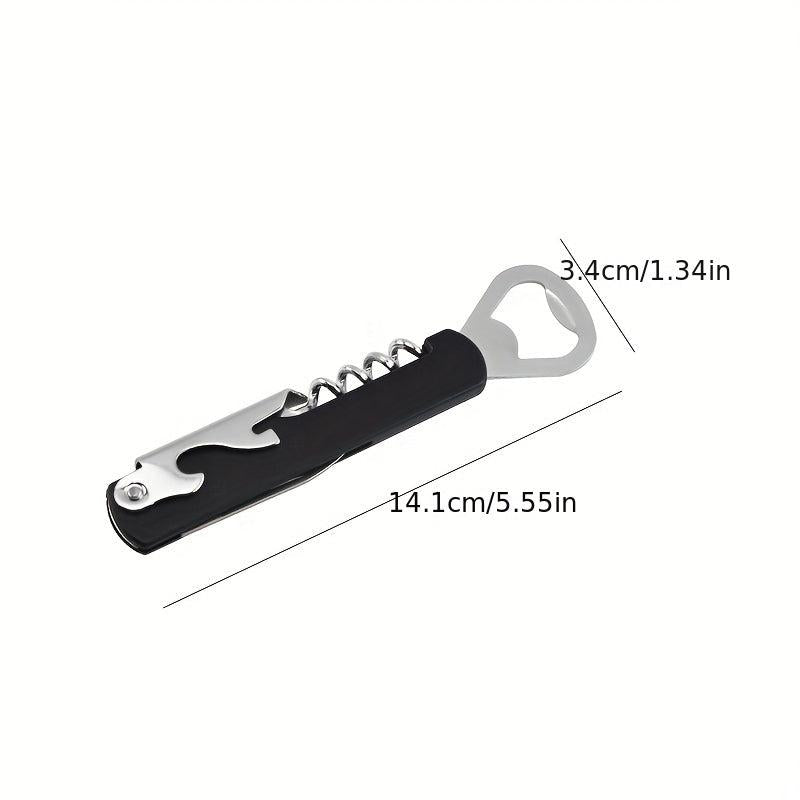 Stainless Steel Bottle Opener Can Wine Opener Kitchen Tool Plastic Handle