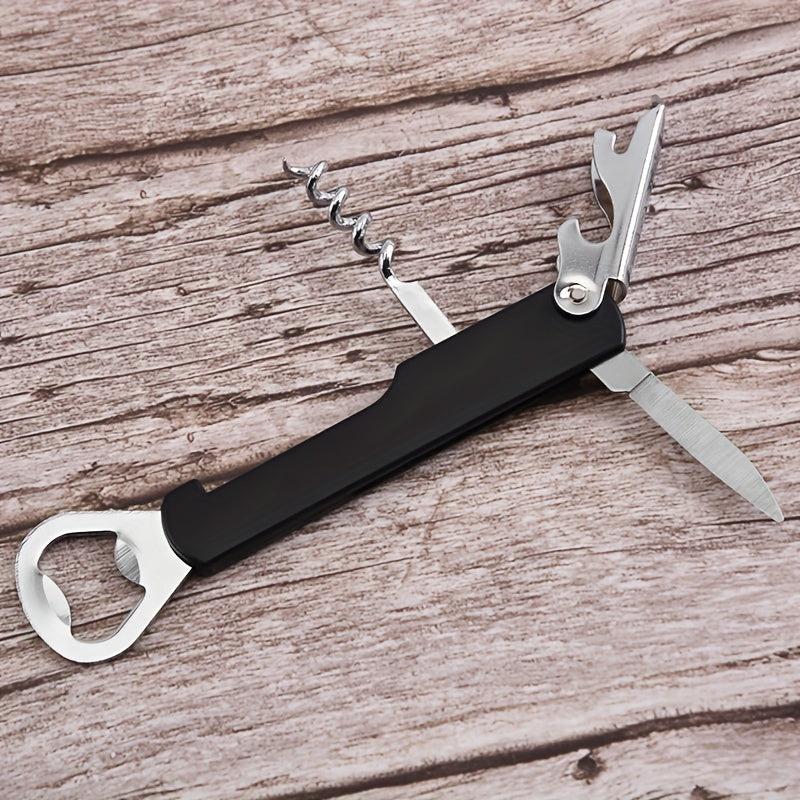 Stainless Steel Bottle Opener Can Wine Opener Kitchen Tool Plastic Handle