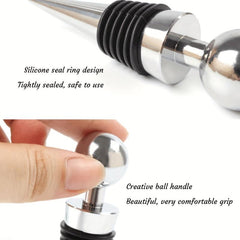 2pcs Metal Wine Stoppers Reusable Wine Cork