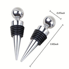 2pcs Metal Wine Stoppers Reusable Wine Cork