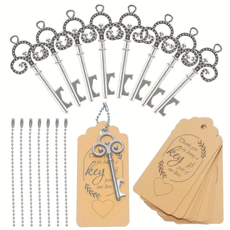 20pcs Key Shape Zinc Bottle Opener Barware Tool Wedding Party Favor Gift