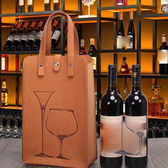 Felt Double Wine Bag Wine Carrier Tote Bag Reusable Bottle Gift Bag
