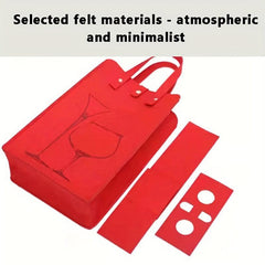 Felt Double Wine Bag Wine Carrier Tote Bag Reusable Bottle Gift Bag