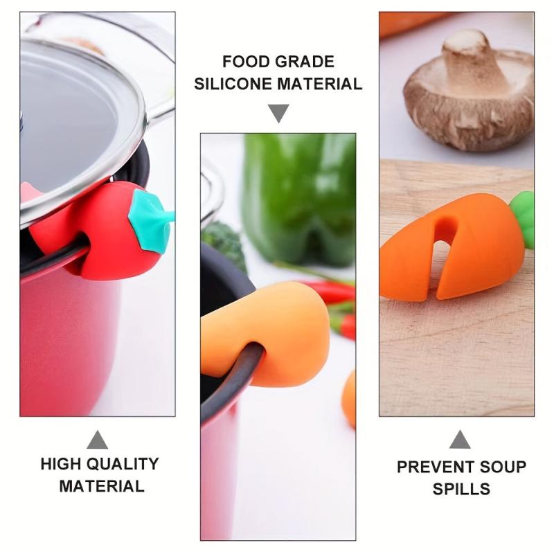 2PCS Chili Carrot Shape Pot Lid Lifter Spill-proof Kitchen Tool