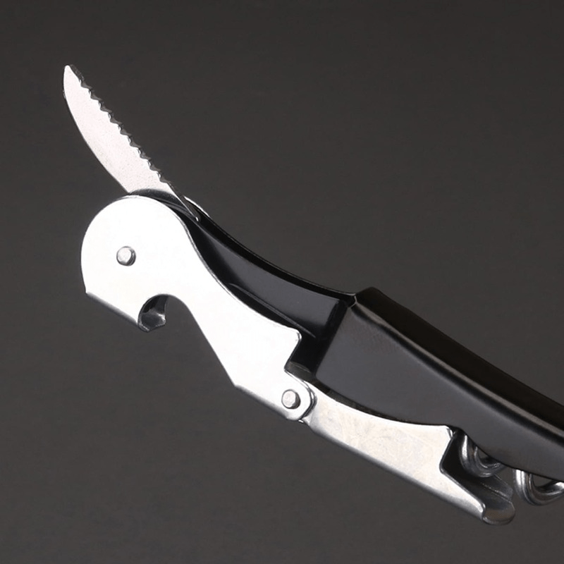 2pcs Wine Bottle Opener & Stopper Set Aluminum Foil Cutter Manual Wine Key