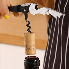 2pcs Wine Bottle Opener & Stopper Set Aluminum Foil Cutter Manual Wine Key