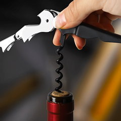 2pcs Wine Bottle Opener & Stopper Set Aluminum Foil Cutter Manual Wine Key