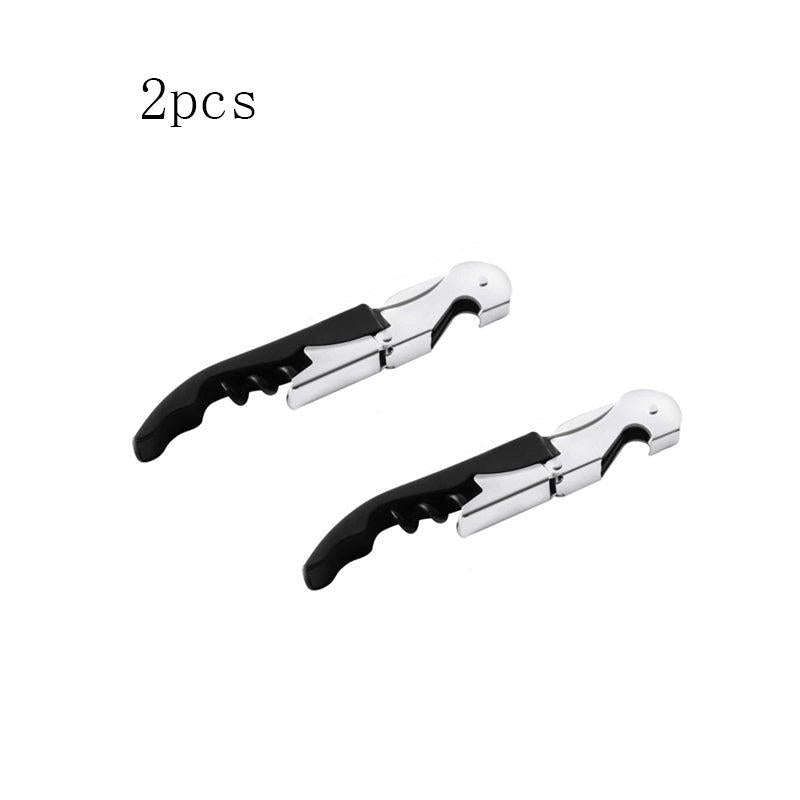 2pcs Wine Bottle Opener & Stopper Set Aluminum Foil Cutter Manual Wine Key
