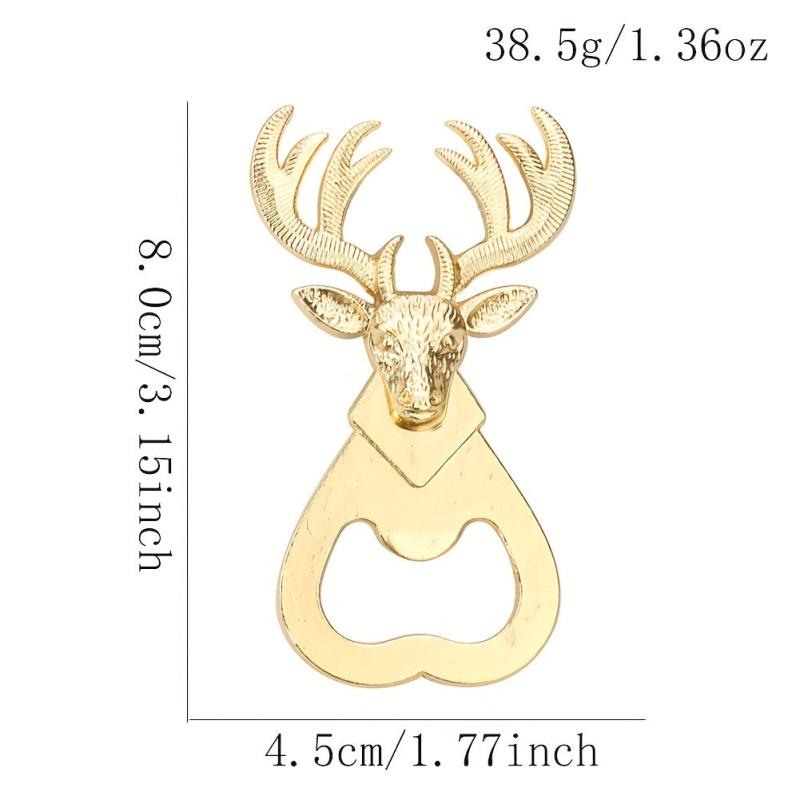 Metal Elk Bottle Opener Golden Animal Head Gift Kitchen Supplies