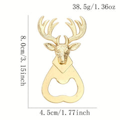 Metal Elk Bottle Opener Golden Animal Head Gift Kitchen Supplies
