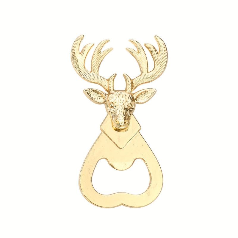 Metal Elk Bottle Opener Golden Animal Head Gift Kitchen Supplies