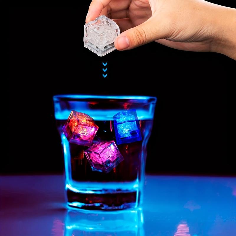 12pcs Colorful Glowing Ice Cubes with Changing Lights