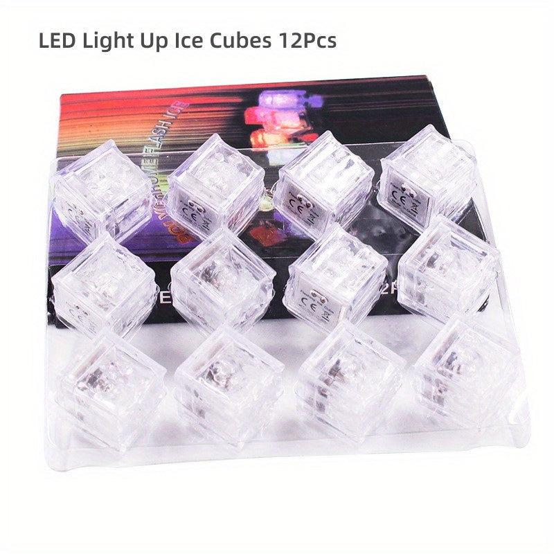 12pcs Colorful Glowing Ice Cubes with Changing Lights