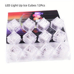 12pcs Colorful Glowing Ice Cubes with Changing Lights