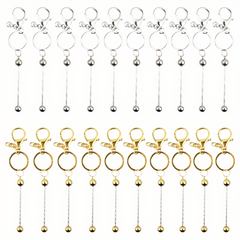 20pcs Beadable Keychain DIY Jewelry Crafts Accessories Various Colors