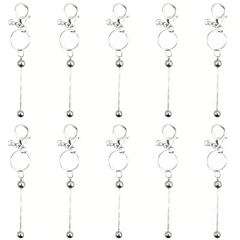 20pcs Beadable Keychain DIY Jewelry Crafts Accessories Various Colors