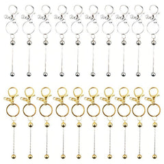 20pcs Beadable Keychain DIY Jewelry Crafts Accessories Various Colors