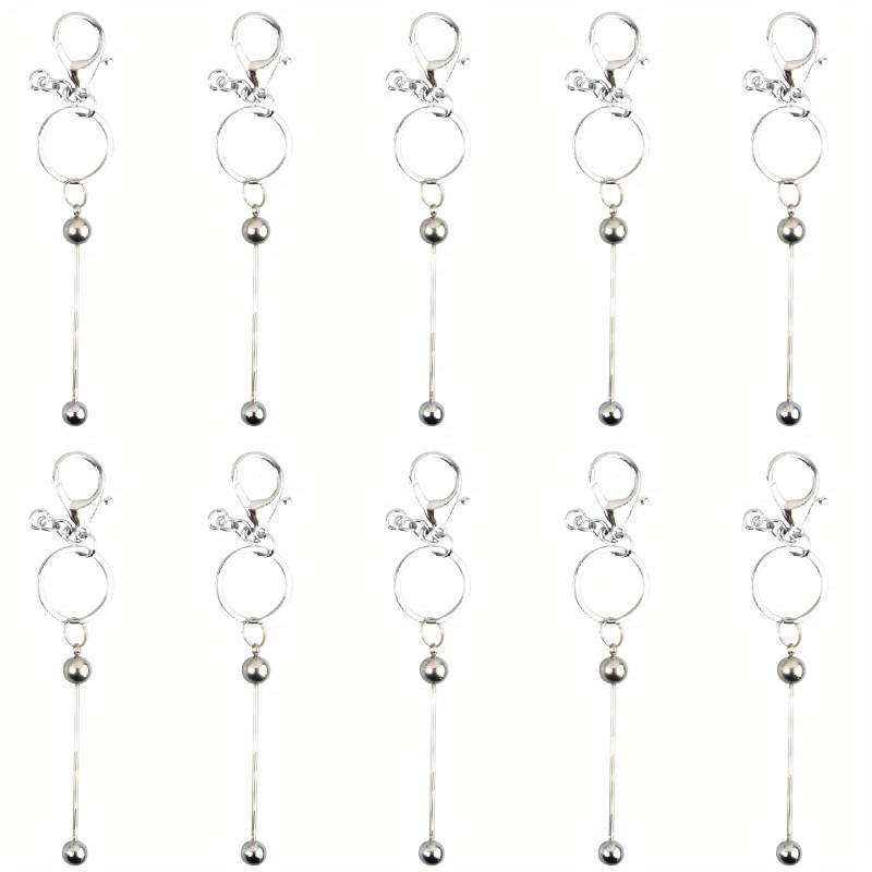 20pcs Beadable Keychain DIY Jewelry Crafts Accessories Various Colors