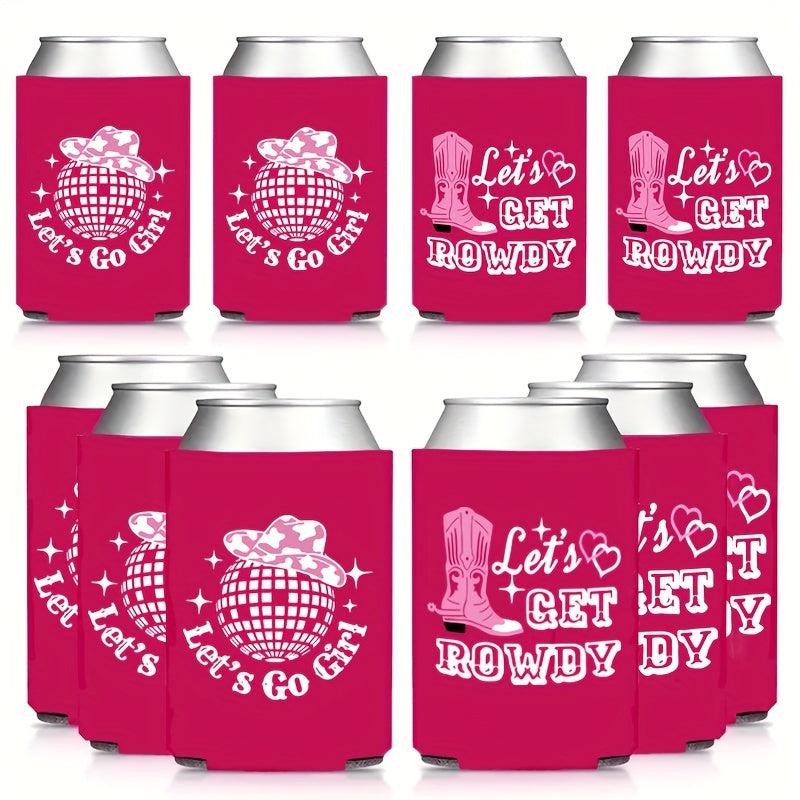 2pcs Can Cooler Disco Drink Cover Bridal Shower Neoprene Beverage Holder