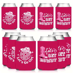 2pcs Can Cooler Disco Drink Cover Bridal Shower Neoprene Beverage Holder