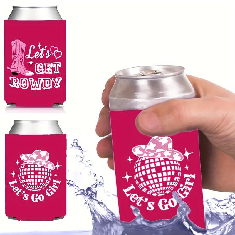 2pcs Can Cooler Disco Drink Cover Bridal Shower Neoprene Beverage Holder