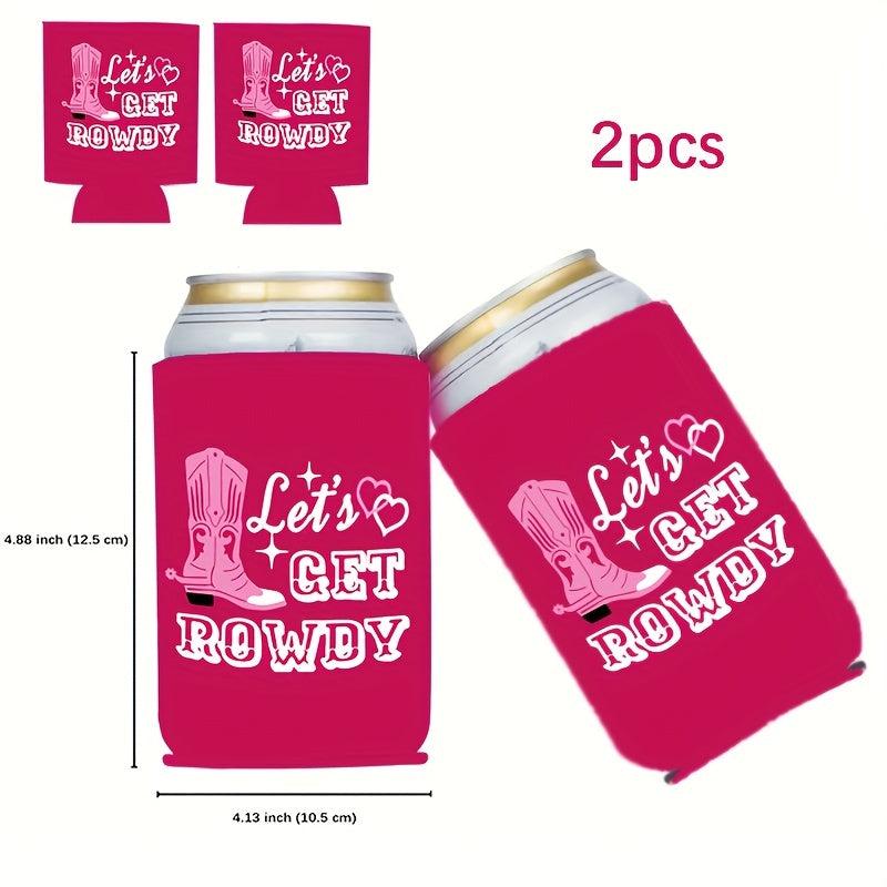 2pcs Can Cooler Disco Drink Cover Bridal Shower Neoprene Beverage Holder