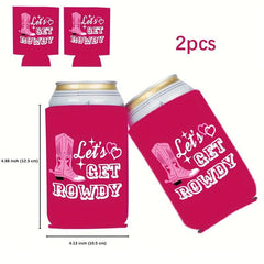 2pcs Can Cooler Disco Drink Cover Bridal Shower Neoprene Beverage Holder