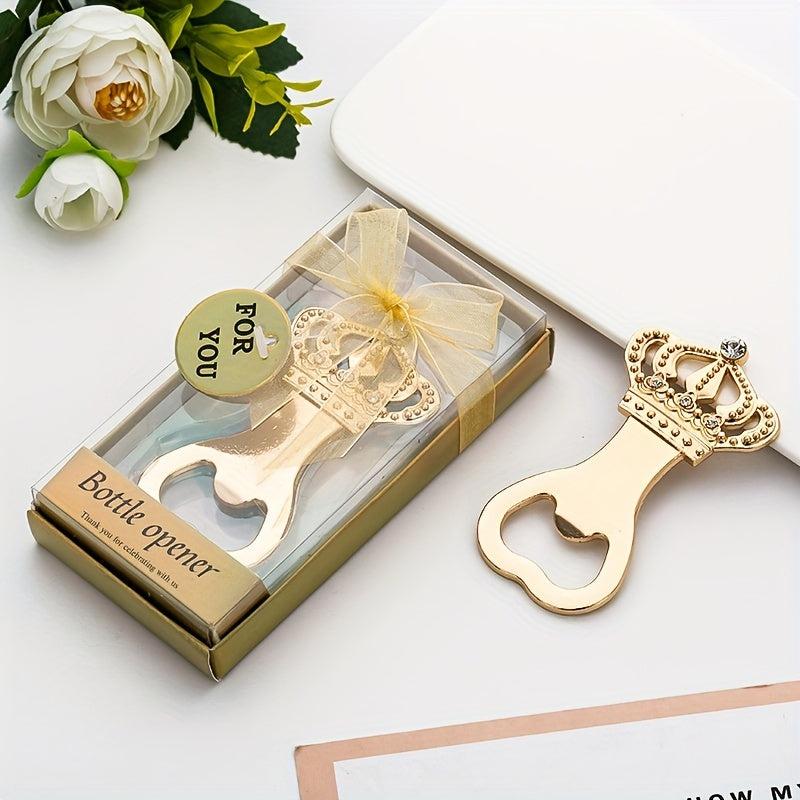 Golden Crown Beer Bottle Opener Wedding Favor