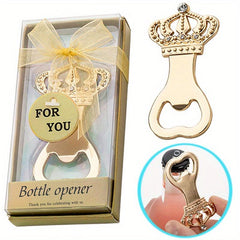 Golden Crown Beer Bottle Opener Wedding Favor
