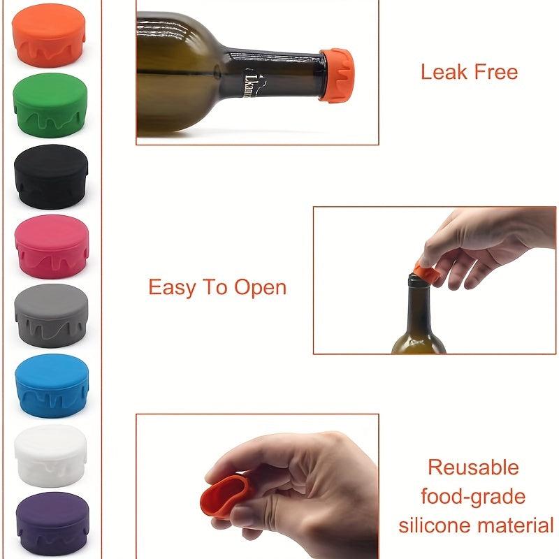 8PCS Reusable Silicone Wine Stoppers Corks